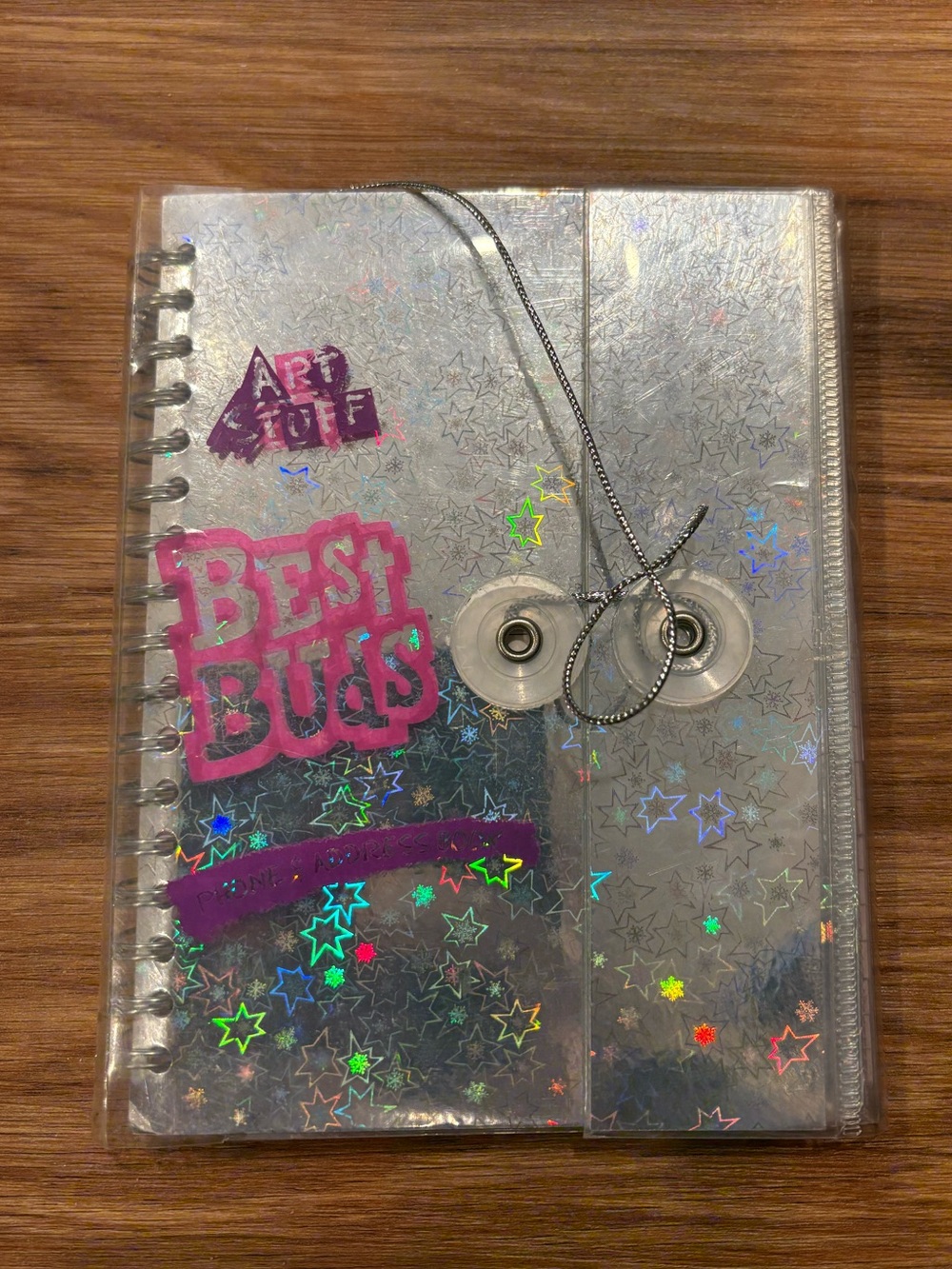 Vintage Y2K Silver Glitter Address Book